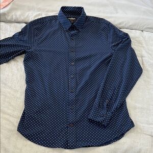 Men's Navy Blue Polka Dot Shirt